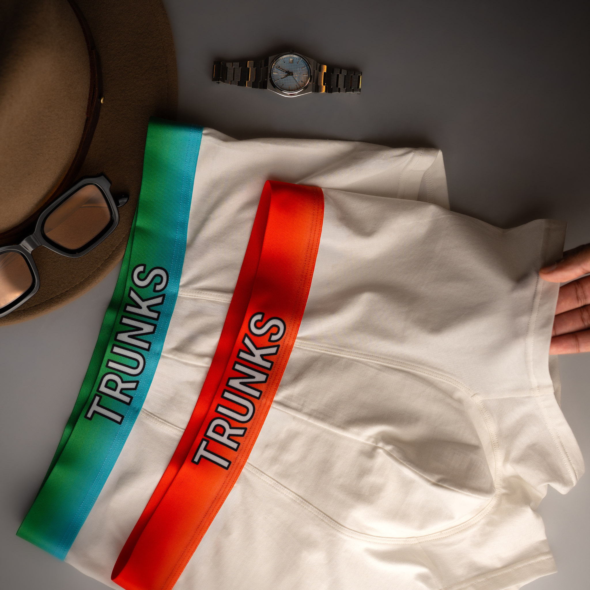 BOXER BRIEF WHITE & ARCTIC GREEN